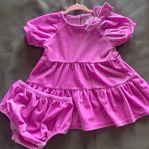 Gorgeous habitual kid velvet velour dress and bloomers for a baby girl